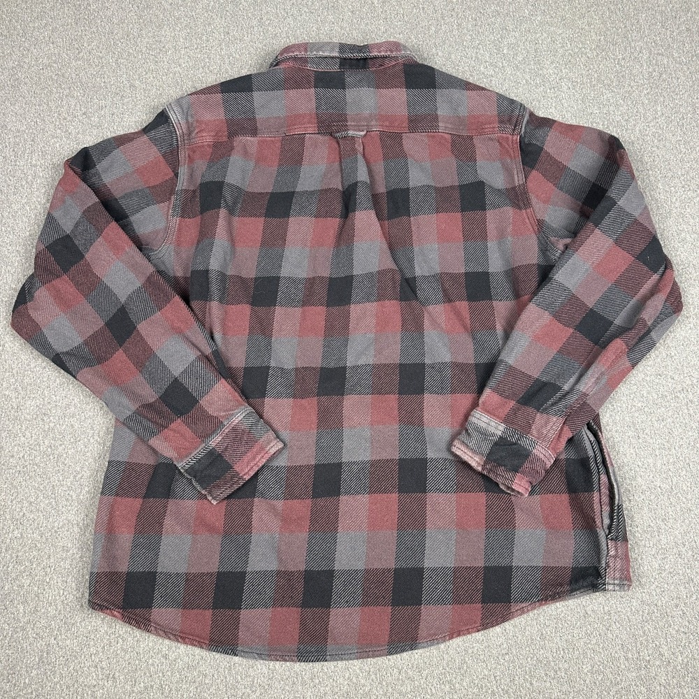 Orvis Classic Collection Flannel Shirt Mens XL Red Gray Buffalo Plaid Heavy - Picture 6 of 7
